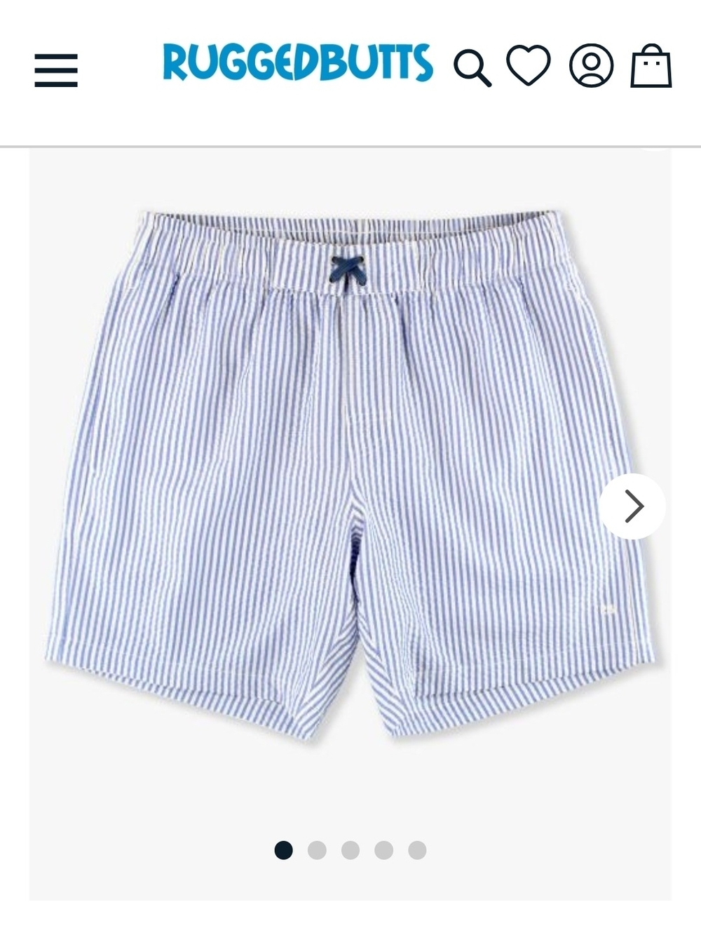 Ruggedbutts Blue & White Seersucker Swim Trunks